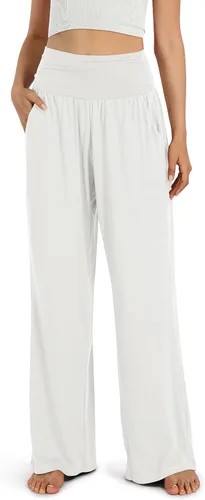 Miniatura 2 de ODODOS Pantalones palazzo de pierna ancha para mujer, con bolsillos, ligeros, holgados, cómodos, casuales, de 22283032 pulgadas de entrepierna