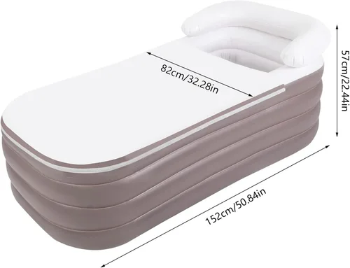 Miniatura 2 de Bañera inflable para adultos, bañera de hielo portátil para atletas, bañera plegable independiente para exteriores e interiores, con bomba de aire