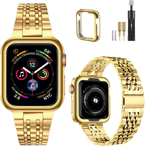 Miniatura 26 de MioHHR - Correa compatible con Apple Watch de 49 mm Ultra 3/2/1, correa de metal de acero inoxidable sólida para iWatch 49 mm Series Ultra 3/2/1