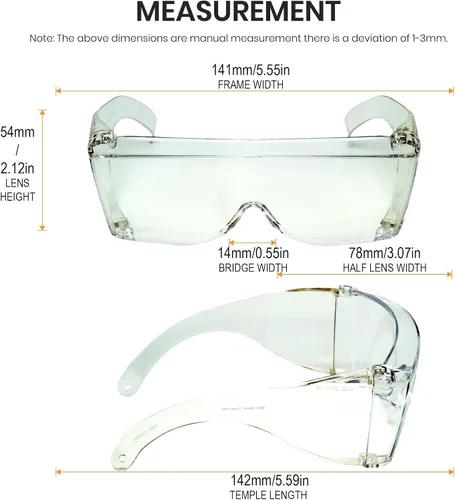 Miniatura 4 de Calabria 3000 Gafas de Seguridad de Ajuste Grande que se Colocan Sobre Anteojos Recetados Color Azul para Hombres y Mujeres Envolventes Tintadas