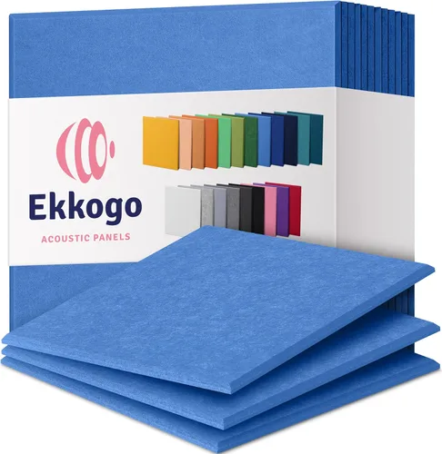 Miniatura 102 de Paneles insonorizantes de alta densidad para pared, forma hexagonal, paquete de 12 unidades de 14" x 12.1" x 0.4", color azul mezclilla Azul denim