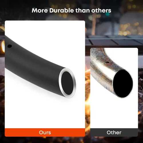 Miniatura 4 de Stanbroil Anillo redondo para quemador de fogata de 12 pulgadas para gas natural y propano, acero negro para chimenea interior y exterior, BTU