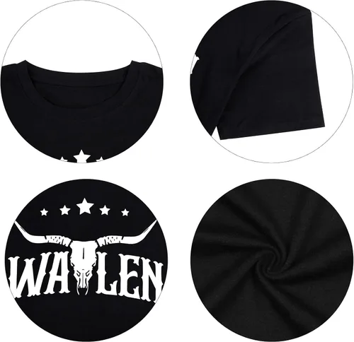 Miniatura 6 de Steer Skull Western - Camisas para mujer, trajes de concierto, camisetas de gran tamaño, camisetas de música country, camisetas gráficas vintage