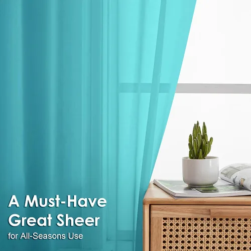 Miniatura 260 de OVZME Cortinas traslúcidas, ligeras, suaves, para estudio, sala de estar y dormitorio, juego de 2 paneles, 42 pulgadas de ancho x 84 pulgadas