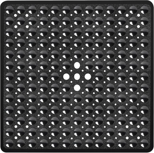 Miniatura 23 de Tapete de ducha negro antideslizante de 17 x 30 pulgadas, tamaño estándar, tapete de baño de burbujas suaves para ducha interior, tapete de baño