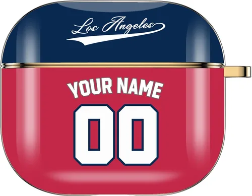 Miniatura 23 de Funda personalizada con nombre y número para AirPods Pro de 3ª generación Pro 2 (2019, 2021, 2022) con llavero personalizado, regalo para fanáticos