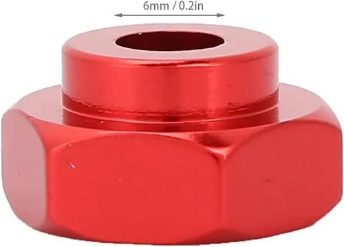 Miniatura 5 de Dilwe 4PCS Metal RC Wheel Hex Hubs 0.472 in a 0.669 in Adaptador para HSP 1/10 Vehículo de Carretera Eléctrico Camión (Rojo)