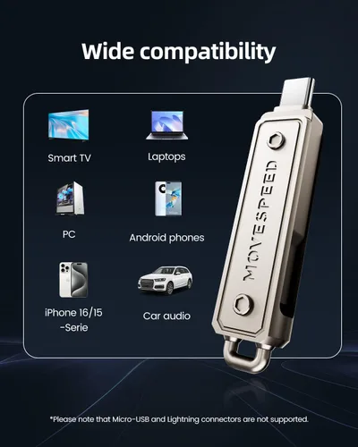 Miniatura 5 de MOVE SPEED Memory Stick de 64 GB, unidad de pulgar de 130 MB/s con puerto dual tipo C + USB 3.2, Pendrive de alta velocidad compatible