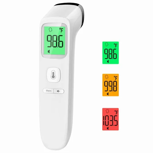 Miniatura 10 de Termómetro de frente para adultos y niños, termómetro rápido y preciso con alarma de fiebre, lectura 1S y modo silencioso, fácil de usar para bebés