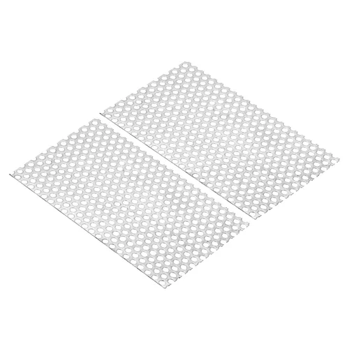 Miniatura 8 de PATIKIL Hoja perforada de acero inoxidable 304 de 11.8 x 4 pulgadas, agujero de 0.2 pulgadas 19GA expandido de malla metálica para rejilla