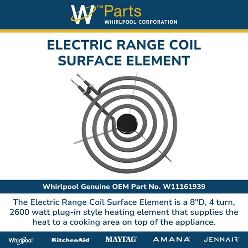 Miniatura 3 de Whirlpool W11161939 Rango Elemento de superficie de 8 pulgadas