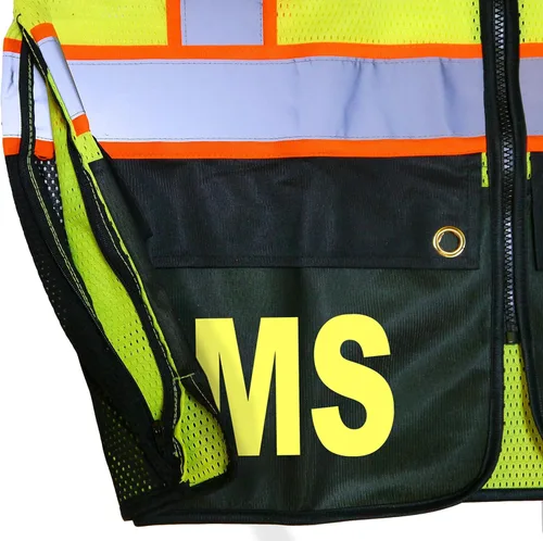 Miniatura 6 de Chaleco de seguridad EMS Survivor, Tipo R Clase 2, logotipos reflectantes con bolsillo trasero gigante.