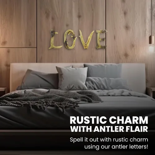 Miniatura 5 de Pine Ridge Arte personalizado con nombre de 6 pulgadas, letras A de cuerno, decoración del hogar, letras decorativas 3D occidentales para colgar