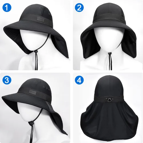 Miniatura 7 de Sukeen Cooling Sun Hat for Men Women UPF50+ Wide Brim Fishing Hat with Neck Flap Adjustable Foldable Bucket Hat for Hiking