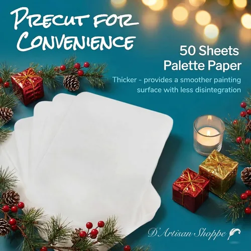 Miniatura 2 de Papel de Paleta WetNDri para Pintura Acrílica. 50 Papeles de Paleta de Pintura Desechables y 2 Esponjas Grises de Paleta Húmeda Adecuadas