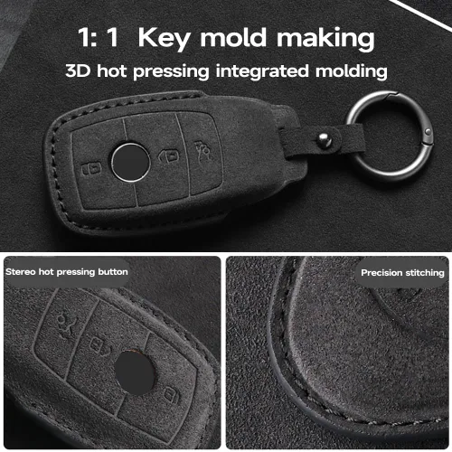 Miniatura 3 de para Mercedes-Benz Funda para llavero, Funda para llavero Mercedes C E M S CLS CLK GLK GLC G AMG Accesorios para llavero de cuero Funda protectora