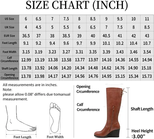 Miniatura 4 de Vepose Botas altas hasta la rodilla 9651 para mujer, de moda, con tacón de cuña, botas de pantorrilla para mujer