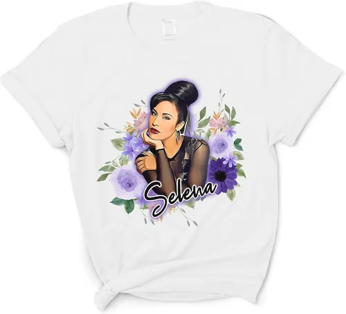 Camiseta floral Selenas - Camiseta con texto en inglés "Anything for Selenas", camiseta musical de reina de tejano
