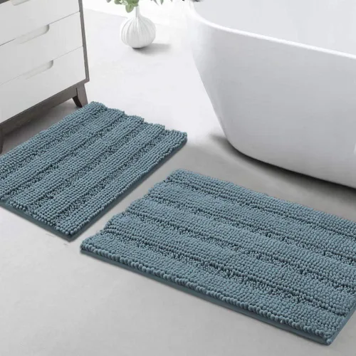Miniatura 144 de Turquoize Alfombras de Baño de Chenilla Peludas Alfombra de Baño Antideslizante Gruesas Alfombras Peludas para Baño Chenilla Juego de Alfombra