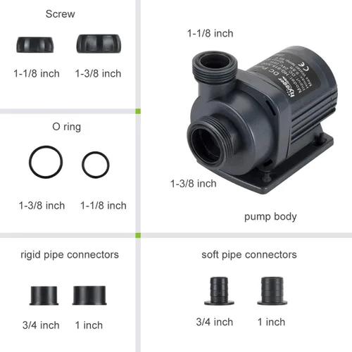 Miniatura 5 de hygger Bomba de agua sumergible silenciosa de 800 GPH y externa de 24 V, con controlador (configuración del 30% al 100%), potente bomba de retorno