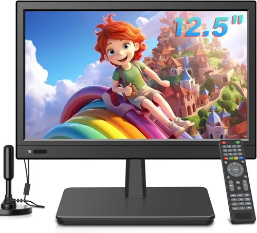 Miniatura 10 de Smart TV pequeño de 12.5 pulgadas, Full HD 1080P, Smart TV de pantalla plana compacta con aplicación integrada, sintonizador digital ATSC, entradas