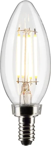 Miniatura 2 de Satco S21367 Bombilla LED B11 transparente para candelabro, 4 W, 930 blanco cálido, 120 V, base E12, 2 unidades, paquete de 3, 6 bombillas solamente