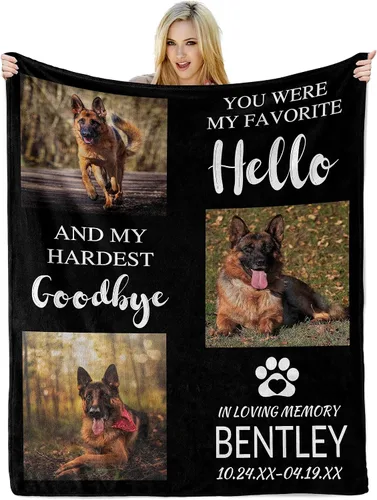 Miniatura 12 de Regalos conmemorativos para mascotas para gatos, manta personalizada para mascotas con imagen, manta de fotos personalizada en memoria de gato