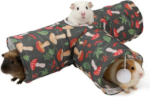 Miniatura 14 de Rypet Túnel de Cobaya de 3 Vías Plegable Túneles y Tubos para Mascotas Pequeñas con Pelota Interactiva para Conejo Bebé Hurón Hámster Chinchilla