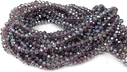 Miniatura 51 de Cuentas de vidrio Rondelle de 0.079 in para hacer joyas, cuentas espaciadoras de Briolette Crytal facetadas para pulseras, collares, aretes