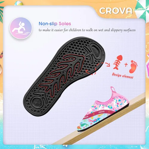 Miniatura 6 de CROVA Zapatos de agua para niños pequeños, calcetines acuáticos de secado rápido, antideslizantes, zapatos deportivos para niños y niñas pequeños