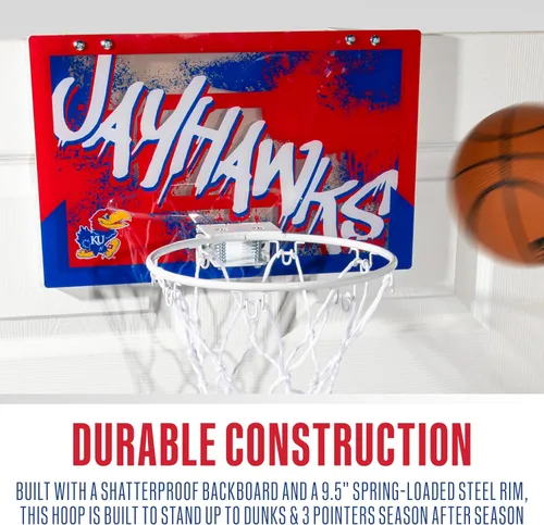 Miniatura 7 de Franklin Sports NCAA - Aro de baloncesto sobre la puerta, aro de baloncesto para interiores con baloncesto para niños, mini aro para dormitorio +