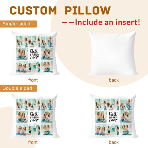 Miniatura 7 de Almohada personalizada con imagen y texto, incluye inserto, almohada de fotos personalizada de doble cara 5 tamaños y 10 colores opcionales