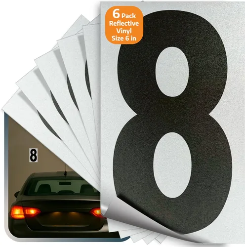 Miniatura 118 de iSYFIX Calcomanías de vinilo negro número 0 (Zero) – Paquete de 6 calcomanías de 1.5 pulgadas – Calcomanías de alta calidad, fondo reflectante