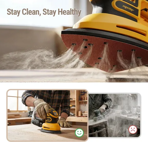 Miniatura 4 de Lijadora de detalles inalámbrica sin escobillas compatible con batería Dewalt de 20 V MAX (solo herramienta), lijadora de esquina ligera con caja