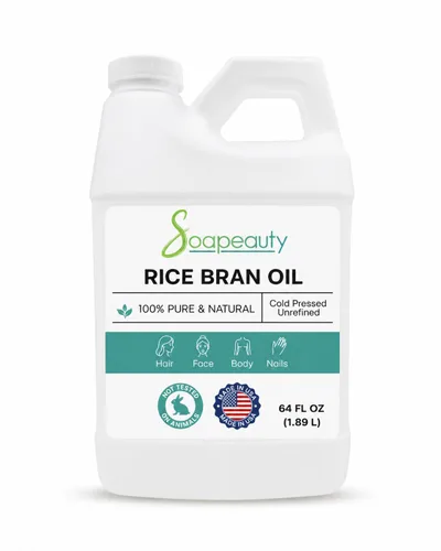 Miniatura 13 de Soapeauty Aceite de salvado de arroz prensado en frío 100% puro y natural disponible a granel Portador para aceites esenciales, cara, cabello
