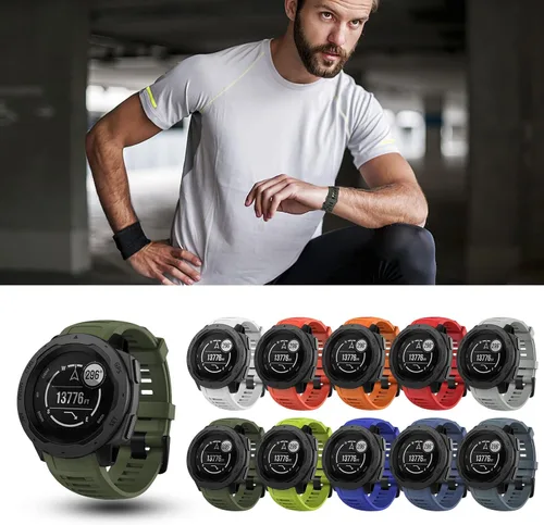 Miniatura 7 de Correa de repuesto para reloj Garmin Instinct, correa de silicona suave compatible con Garmin Instinct 2/Solar/Tactical