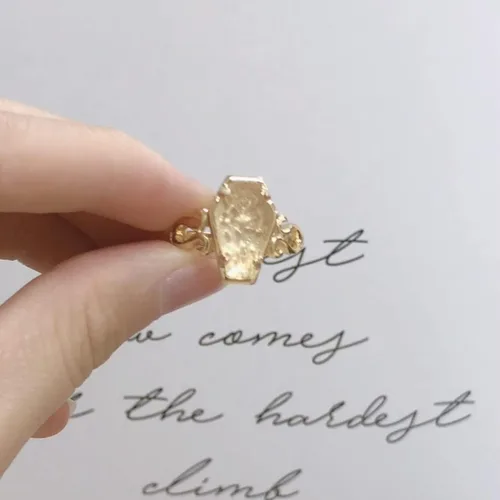 Miniatura 4 de OIDIMS Anillos abiertos de ataúd de rosas con diseño de ataúd de flor de rosa, estilo punk gótico, para mujeres y hombres, ajustable, extensible