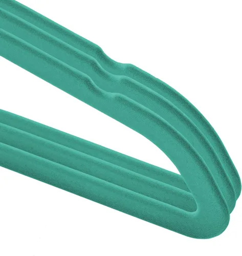 Miniatura 3 de Casafield 50 perchas de terciopelo para bebé, tamaño de 11 pulgadas para ropa de bebés y niños pequeños, color verde azulado