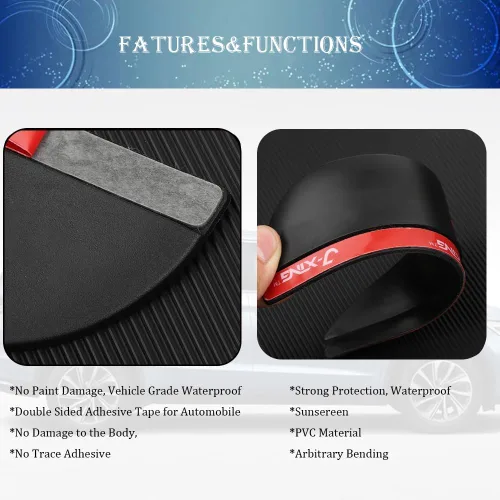 Miniatura 4 de Protector de cejas de lluvia para retrovisor de automóvil, película protectora de lluvia para espejo de automóvil, protector de visera para la Negro