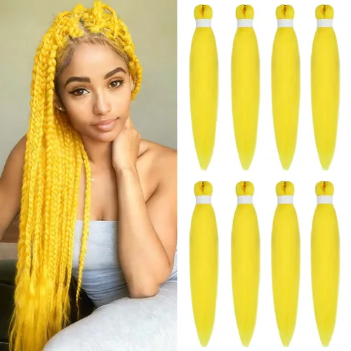 Miniatura 118 de 8 paquetes de extensiones preestiradas - 16 pulgadas de cabello trenzado premium, 55G/paquete, sin picazón, fijación en agua caliente, textura Perm