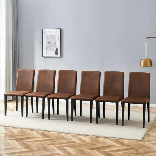 Miniatura 10 de AZmac Juego de 2 sillas de comedor modernas negras, sillas de cocina tapizadas de piel sintética con respaldo alto y asiento acolchado, sillas