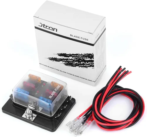 Miniatura 6 de DC 12 ~ 32 V Blade Fuse Box Holder con kit de luz de advertencia LED para bloque de fusibles marino automático, fusibles incluidos