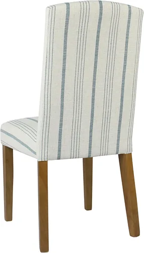 Miniatura 64 de Homepop Silla de comedor con detalles festoneados, sillas de comedor Parsons tapizadas, muebles decorativos para el hogar, tejido gris claro