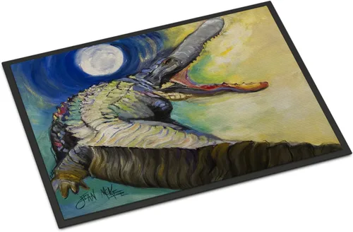 Miniatura 42 de Caroline's Treasures JMK1017JMAT - Tapete de caza de rana garza azul, 24 x 36 pulgadas, tapete para puerta delantera, interior y exterior
