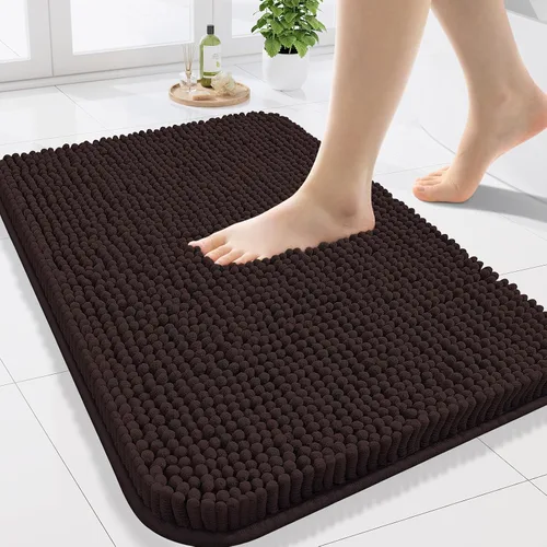 Miniatura 46 de Arotive Alfombras de baño de felpilla extrasuaves y absorbentes, de 24 x 16 pulgadas, lavables a máquina, parte trasera de goma antideslizante