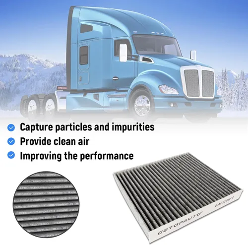 Miniatura 3 de GETOPAUTO Filtro de aire de cabina PA30093 con carbón activado compatible con Kenworth T-680 T-880 Peterbilt 567 579 Reemplazar X1987001 PA30093