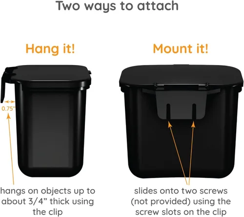Miniatura 3 de Pequeño contenedor de compost verde para colgar en el contenedor de basura de cocina
