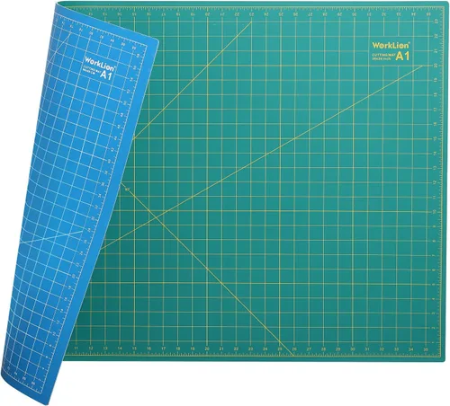 Miniatura 13 de WORKLION Alfombrilla de corte de PVC autorreparable de 12" x 18" para arte, doble cara, tabla de corte giratoria con cuadrícula para manualidades