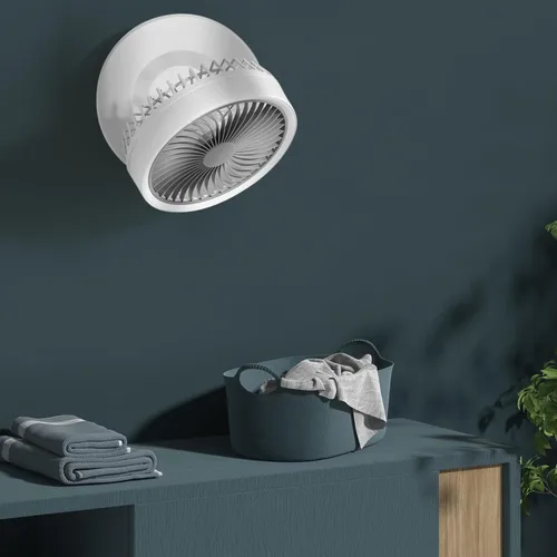 Miniatura 4 de mollie Ventilador de escritorio USB recargable pequeño de 8 pulgadas, funciona con pilas, con velocidades para el hogar, oficina, dormitorio, mini