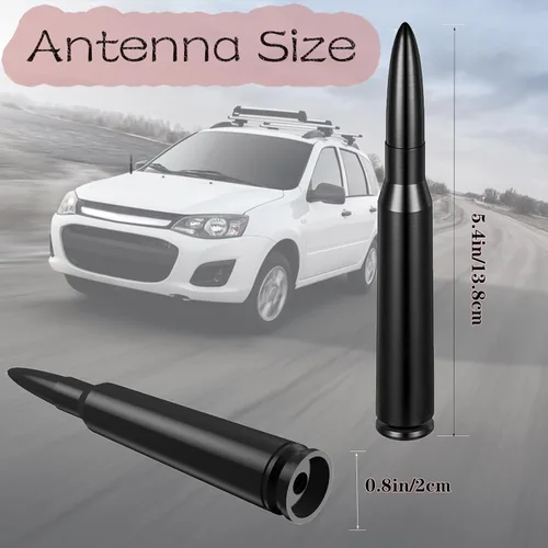 Miniatura 2 de Antena de bala de coche de 5.4 pulgadas para Ford Serie F F150 F250 F350 GMC Sierra Jeep Patriot 2007-2017 Chevy Silverado Dodge RAM 1500 2500 3500